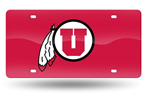 Rico Industries NCAA Utah Utes Laser Inlaid Metal License Plate Tag, Red, 6" x 12" Rico Industries NCAA Utah Utes Laser Inlaid Metal License Plate Tag, Red, 6" x 12"