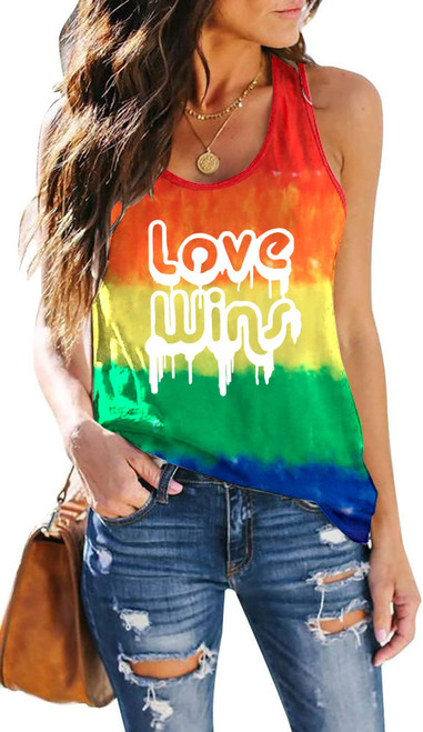 Love Wins Tank Top Womens Gay Pride Rainbow T Shirts LGBT Lesbian Sleeveless Tee Tops Rainbow Love Wins Tank Top Womens Gay Pride Rainbow T Shirts LGBT Lesbian Sleeveless Tee Tops Rainbow