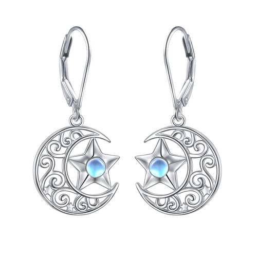 Yearace Moon and Star Earrings, Sterling Silver Crescent Star Dangle Earrings for Women Girls Dainty Christmas Birthday Jewelry Gift Yearace Moon and Star Earrings, Sterling Silver Crescent Star Dangle Earrings for Women Girls Dainty Christmas Birthday Jewelry Gift