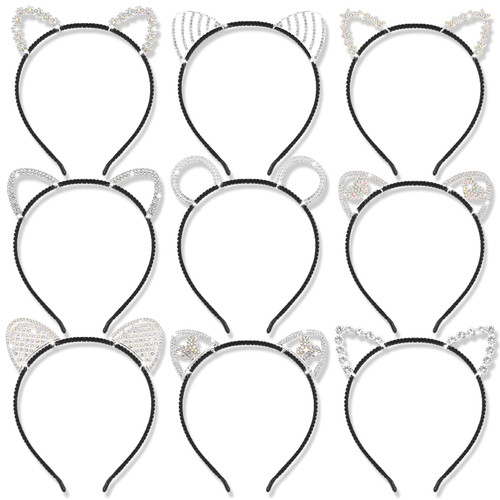 Hoemwarm 9 Pcs Crystal Cat Ears Headbands Pack for Girls, Rhinestone Hair Hoop Hairband Headwear Cute Animal Mouse Kitten Handmade Hair Accessories for Party Decoration Headdress Cosplay Costume Hoemwarm 9 Pcs Crystal Cat Ears Headbands Pack for Girls, Rhinestone Hair Hoop Hairband Headwear Cute Animal Mouse Kitten Handmade Hair Accessories for Party Decoration Headdress Cosplay Costume