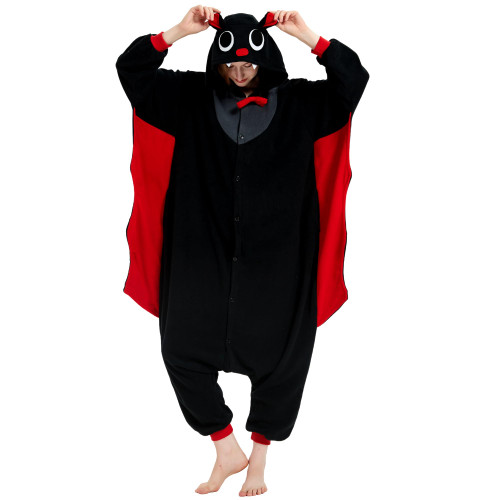 Beauty Shine Unisex Adult Cartoon Costume Halloween Christmas Sleepwear Jumpsuit Onesies Plush Cosplay Pajamas (X-Large, Bat)