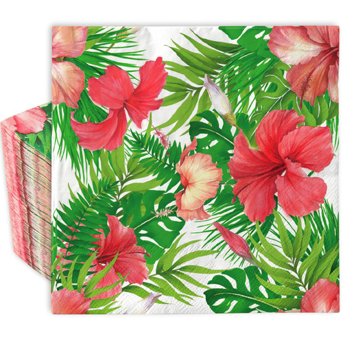 AnyDesign 80 Pack Tropical Luau Paper Napkins Disposable Summer Luncheon Napkins Hawaiian Palm Leaves Flowers Dessert Dinner Hand Napkin for Summer Pool Beach Party Wedding Supplies, 6.5 Inch Green AnyDesign 80 Pack Tropical Luau Paper Napkins Disposable Summer Luncheon Napkins Hawaiian Palm Leaves Flowers Dessert Dinner Hand Napkin for Summer Pool Beach Party Wedding Supplies, 6.5 Inch Green