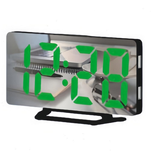 XFTOPSE Digital Alarm Clock, LED Large Display Mirror Clock Digital with Dual USB Charger Ports,Alarm Clock for Bedrooms, Living Room, Office Decoration