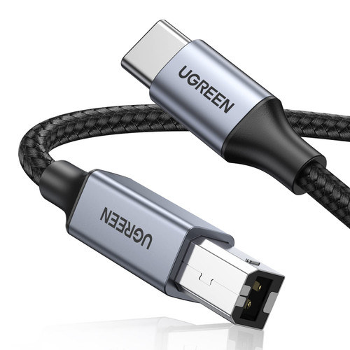UGREEN USB B to USB C 16 FT, USB C Printer Cable, Nylon USB B to C Printer Cord for MacBook Pro/Air, USB C MIDI Cable Compatible with Yamaha Piano MIDI Keyboard, DAC, DJ Controller for iPad Pro