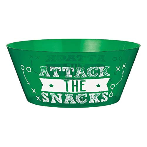 Amscan Large Football Serving Bowl, Green