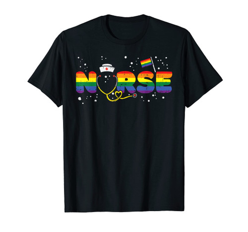 Rainbow Flag Nurse RN Scrub Top Gay Pride Month LGBTQ Ally T-Shirt Rainbow Flag Nurse RN Scrub Top Gay Pride Month LGBTQ Ally T-Shirt