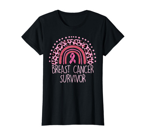 Survivor Rainbow Leopard Pink Breast Cancer Awareness Women T-Shirt Survivor Rainbow Leopard Pink Breast Cancer Awareness Women T-Shirt