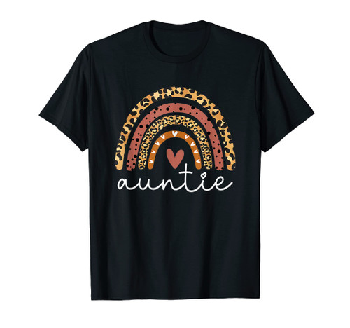 Leopard Rainbow Auntie Mother's Day T-Shirt