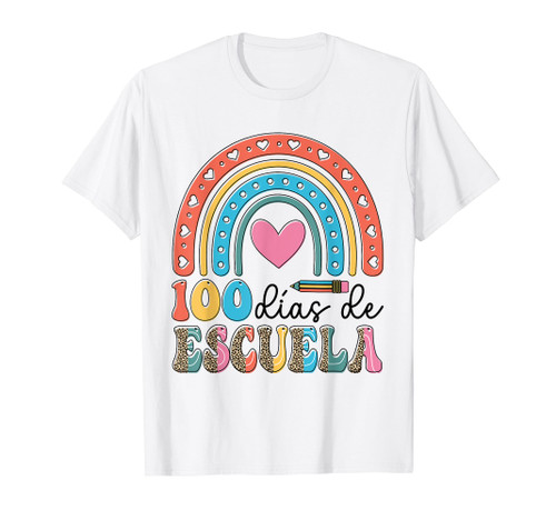 Rainbow 100 Dias De Escuela Spanish Happy 100 Days Of School T-Shirt