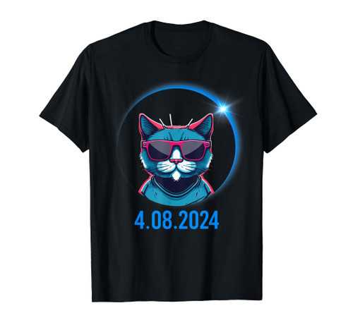 America Totality Spring Cat Total Eclipse April 8th 2024 T-Shirt