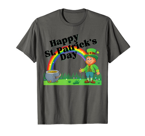 Saint Patrick's Day Leprechaun Rainbow Pot of Gold T-Shirt
