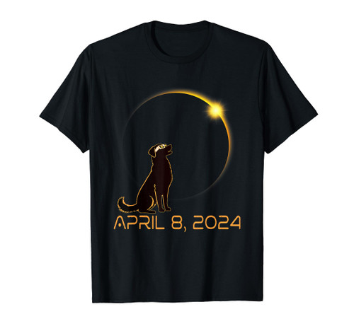 Total Solar Eclipse 2024 Dog Wearing Solar Eclipse Glasses T-Shirt