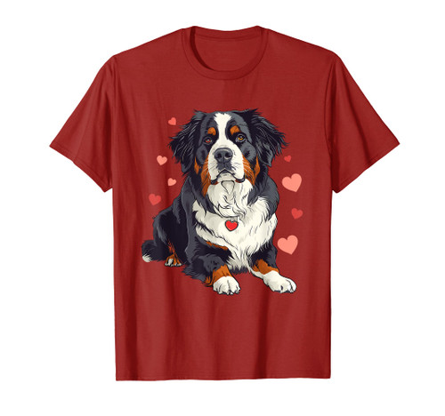 Bernese Dog Valentine's Day Heart Pet Animal Lover T-Shirt