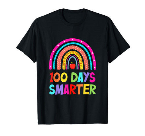 100 Days Smarter Rainbow Happy 100th Day Of School T-Shirt