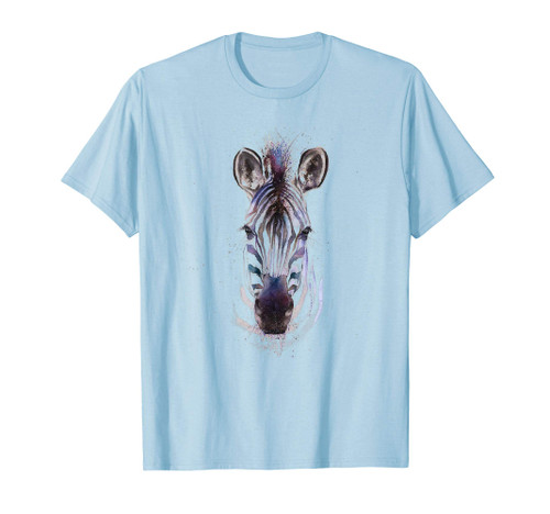 Zebra Face Head Portrait Beautiful Watercolor Artwork T-Shirt