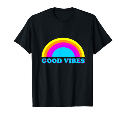 Rainbow Good Vibes Groovy T-Shirt
