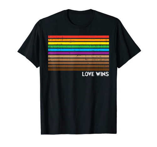 Rainbow Black Pride Flag Love Wins Equality Gay LGBT Gift T-Shirt Rainbow Black Pride Flag Love Wins Equality Gay LGBT Gift T-Shirt