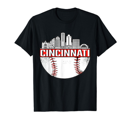 Cincinnati Vintage Baseball Tee Distressed Gameday Retro T-Shirt