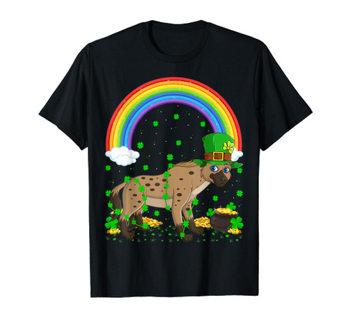 Magical Rainbow Leprechaun Hat Hyena St. Patrick's Day T-Shirt