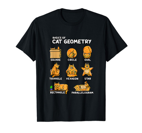 Basic Cat Geometry Cute Cat Cat Lover Cat Owner math school T-Shirt
