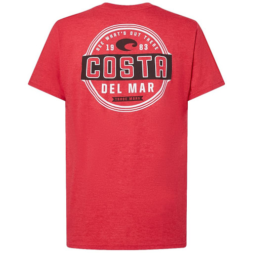 Costa Del Mar Prado Short Sleeve T Shirt, RED Heather, XX-Large