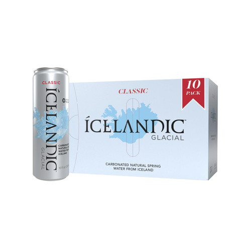 Icelandic Glacial Sparkling Water, Unflavored, 330 ml Cans, 10 Count