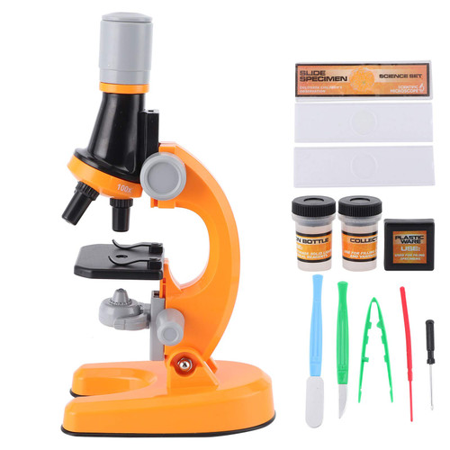 40X?1200X High Definition Microscope Monocular for Kids (Orange)