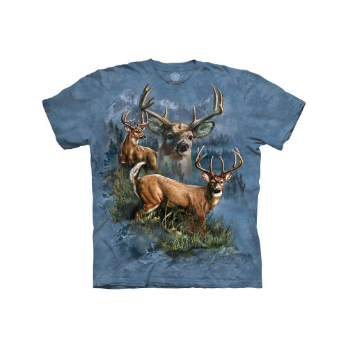 The Mountain Kids' Big MyMountain Deer Collage Apparel-Cornflower Blue, Small