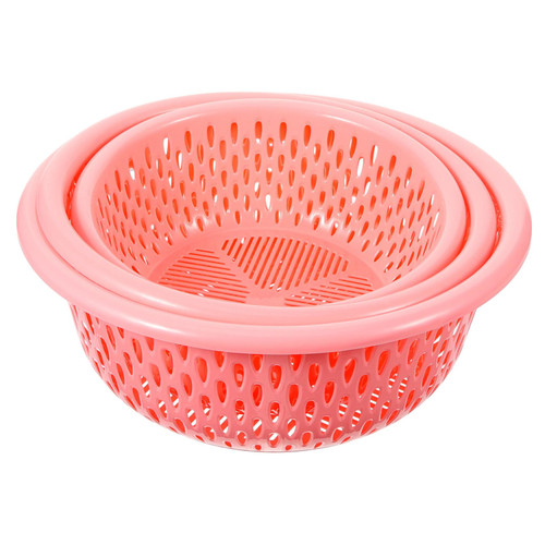 HOMSFOU 3pcs Three Piece Drain Basket Colander Plastic Strainers and Colanders Silicone Colander Plastic Basket Strainers for Kitchen Sink Vegetables Fruit Drain Rack Household