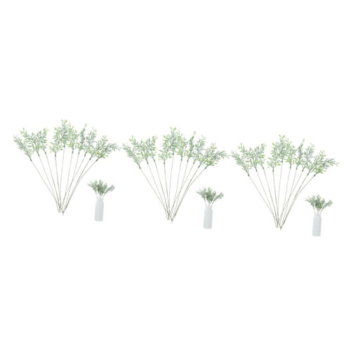PRETYZOOM 30 Pcs Simulated Green Plant Decoration Vases Home Decor Wedding Decor Greenery Decor Plants Artificial Greenery Picks Faux Plant Stems Bride Green Leaves Plastic Household