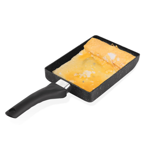Tamagoyaki Japanese Omelette Pan, Rectangular Omelette Pan Non?stick Frying Pan with Plastic Handle, Black Tamagoyaki Japanese Omelette Pan, Rectangular Omelette Pan Non?stick Frying Pan with Plastic Handle, Black