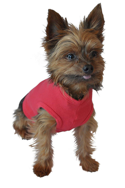 Ruff Ruff and Meow Dog Tank Top, Plain, Red, Extra-Small