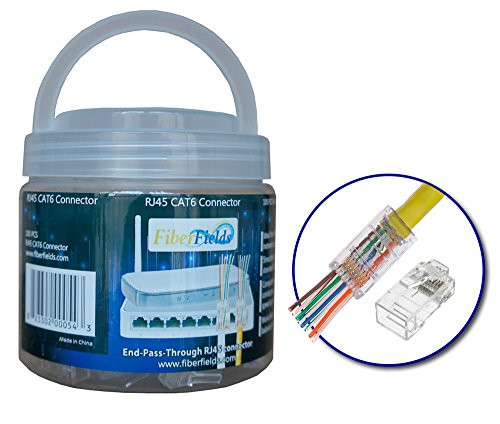 Internet Network Connector (100pieces RJ45 CAT6 end-Pass-Through one Piece Ethernet Modular Plug)