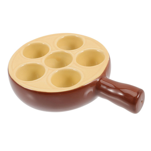BESPORTBLE Snail Dish Ceramic Plate Ceramic Dishes Oyster Shrimp Pan Escargot Plate Conch Plate Escargot Dish Escargot Serving Plate Small Dish Grill Pan Side Dish Ceramics Mushroom