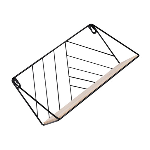BESPORTBLE Wrought Iron Storage Rack Storage Shelf Wall Mount Shelf Wall Shelves for Living Room Wall Mounted Wall Shelf Wooden Storage Rack Shelving Decorative Frame Metal
