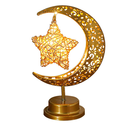Decorative Table Lamp, Enchanted Lunar Lamp, Novelty Moon Table Lamps Hanging Star Ramadan Lamp, Hanging Star Lamp Decorative Night Light Home Bedroom Decor Gift(#1)