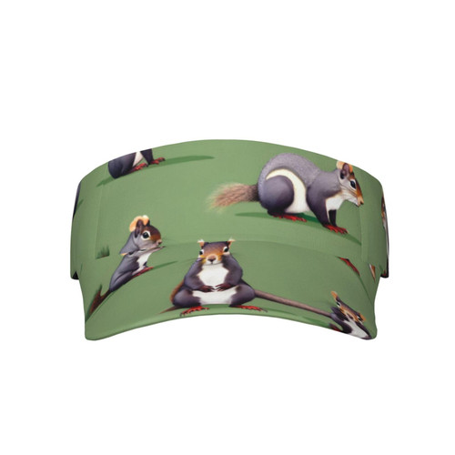 Red Squirrel Print Adult Sunscreen Visor Cap Sports Sun Visor Hats Empty Top Sun Hats Baseball Golf Mens Womens
