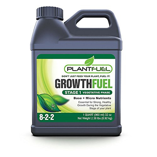 Plant Fuel Nutrients | GROWTH FUEL | Ultra-Premium Liquid Fertilizer for Soil, Hydroponic, and Other Grow Mediums. Formulated specifically for the Vegetative Growth Stage of your Plant. (Quart Size)