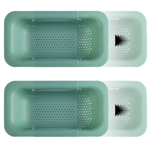 COOK WITH COLOR Over the Sink Strainers - Set of 2 Expandable Colander Basket - Fruit and Vegetable Washing Basket, Large Pasta Colander - Extendable Sink Colander for Kitchen Sink (Sage) COOK WITH COLOR Over the Sink Strainers - Set of 2 Expandable Colander Basket - Fruit and Vegetable Washing Basket, Large Pasta Colander - Extendable Sink Colander for Kitchen Sink (Sage)