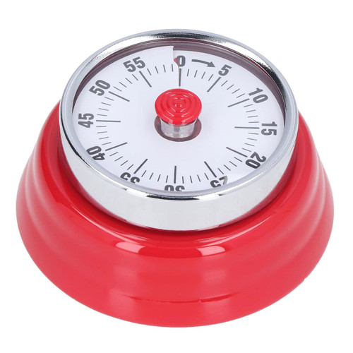 Red Kitchen Timer Easy to Read Stainless Steel Kitchen Timer Portable Wall Mount for Home Kitchen Accessory (Red)