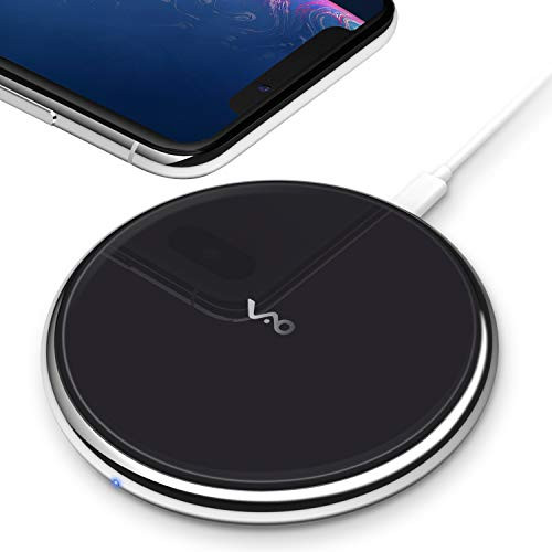 Vebach Fast Wireless Charger, Qi Certified Dubhe1 Wireless Charging Pad 7.5W Compatible with iPhone Xs/Xs Max/Xr/X/8/8Plus, 10W for Samsung Galaxy S10/S10 Plus/S10E/S9 Black