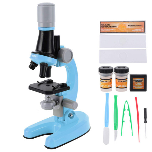 40X?1200X High Definition Microscope Monocular for Kids (Blue) 40X?1200X High Definition Microscope Monocular for Kids (Blue)
