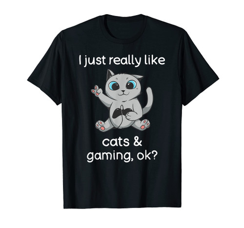 Gamer Shirt Funny Cat Lover Cats and Video Gaming T-Shirt Gamer Shirt Funny Cat Lover Cats and Video Gaming T-Shirt