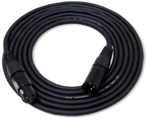 GLS Audio 5ft True DMX Cable Patch Cords - XLR Male to XLR Female 3-Pin DMX Cables - 5' DMX Data Snake Cord - SINGLE