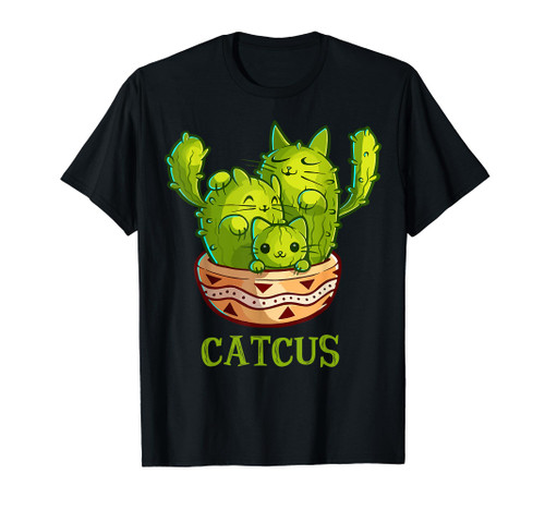 Catcus Cute Cat And Cactus Mexican Cactus Cinco De Mayo T-Shirt