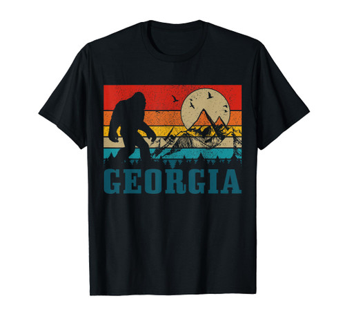 Georgia Bigfoot Vintage Mountains Hiking Camping Gift T-Shirt