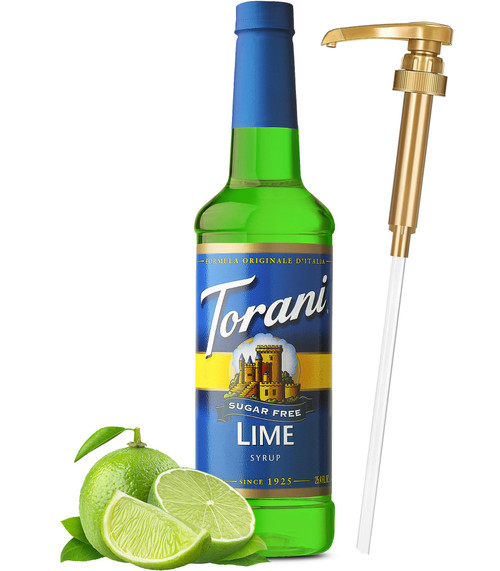 Torani Sugar Free Lime Syrup with Little Squirt Syrup Pump, 750ml 25.4 Ounces Torani Sugar Free Lime Syrup with Little Squirt Syrup Pump, 750ml 25.4 Ounces