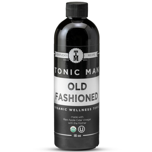 Tonic Man Old Fashioned Organic Wellness Tonic Made with Raw Apple Cider Vinegar Kosher Organic Apple & Grape Juices with12 Herbs & Spices Energize Body | Immunity Booster 16oz Bottle Pack of 1