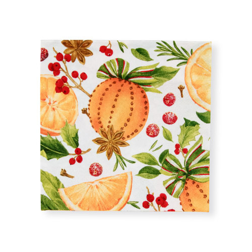Orange Spice Paper Cocktail Napkins - 20 Per Package - 2 Packs