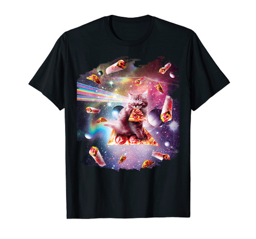 Outer Space Pizza Cat - Rainbow Laser, Taco, Burrito T-Shirt Outer Space Pizza Cat - Rainbow Laser, Taco, Burrito T-Shirt